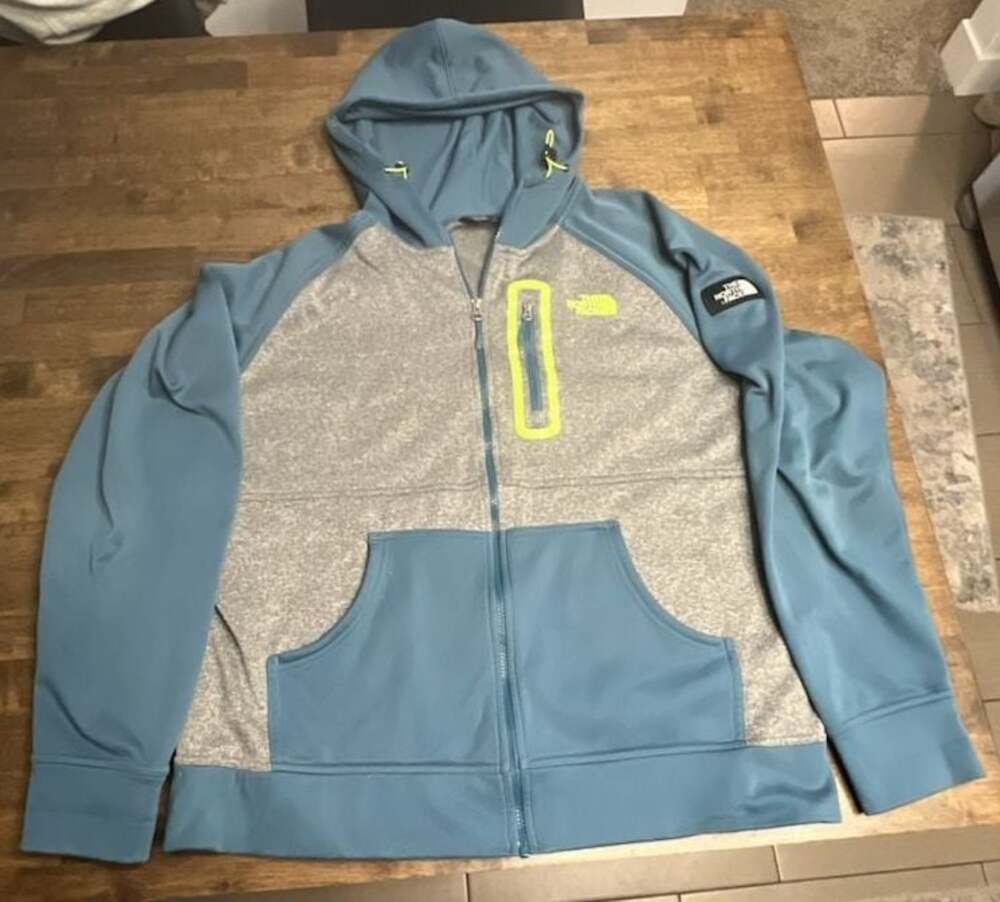 The North Face Men's Full Zip Hoodie Blue Gray XL